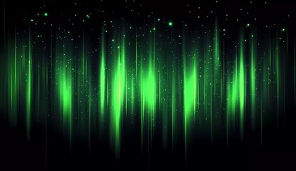 Aufkleber - Abstract green background with northern lights. Aurora Borealis. Northern lights banner design. Minimalist background texture. 