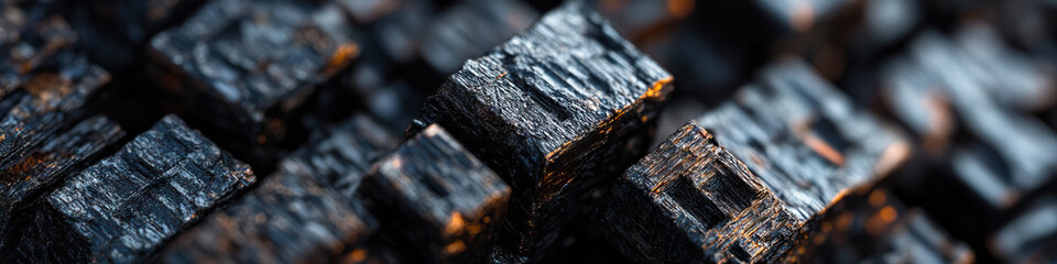 Poster - Abstract Composition of Textured Cubes