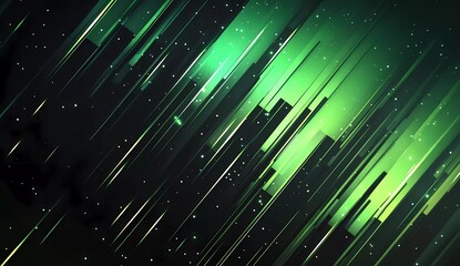 Aufkleber - Abstract green background with northern lights. Aurora Borealis. Northern lights banner design. Minimalist background texture. 
