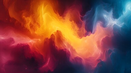 Aufkleber - Vibrant dynamic and powerful digital showcasing a fiery cosmic explosion with swirling chaotic motion and a mesmerizing radiant energy  The image evokes a sense of intensity passion and dramatic