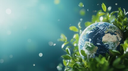 Poster - a satellite image of earth with a visible layer of pollution, highlighting the impact of human activ