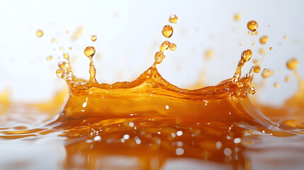 Poster - Vibrant Orange Liquid Splash with Droplet Motion and Dynamic Energy   Abstract Water Effect Background with Flowing Transparency and Colorful Fluid Texture