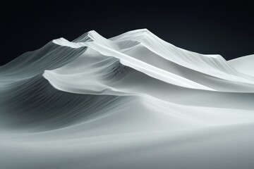 Poster - Majestic white sand dunes shaped by wind in a serene, dark landscape at twilight