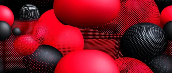 Poster - black and red abstract grunge background with halftone style. , isolated on white background, , copy