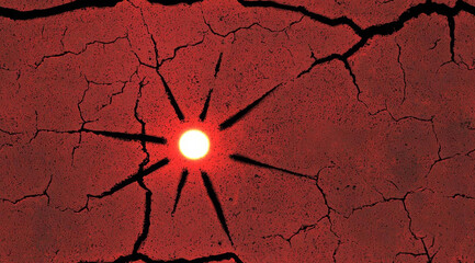 Wall Mural - black red spot light