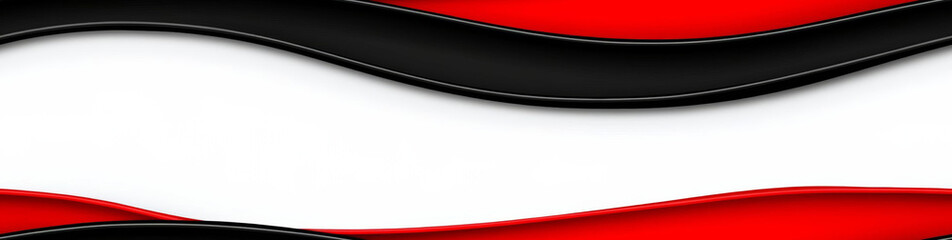 Poster - contrast red and black waves with thin lines pattern