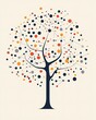 © SamJong - Neural network illustration Soft Pastel Abstract tree design with colorful dots.