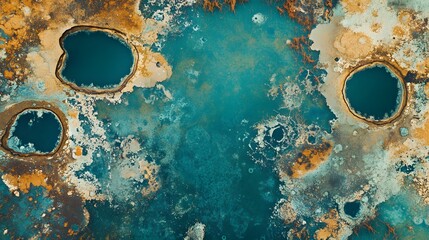 Poster - Colorful abstract textures, vibrant turquoise and rust patterns, modern art piece, ideal for creative backgrounds or design.