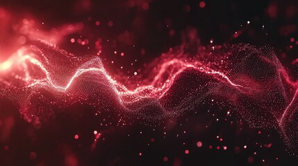Poster - Big data visualization in futuristic glowing lines and digital particles.