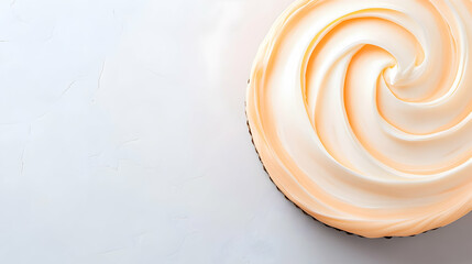 Soft, creamy icing forms elegant swirls on a delightful cake waiting to be savored