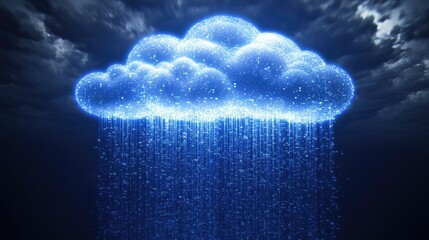 Poster - Futuristic cloud-based analytics system with glowing data points.