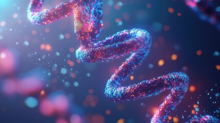 Poster - Futuristic microscope scanning genetically modified cells.