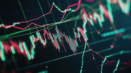 Poster - Holographic financial charts representing virtual trading in the Metaverse.