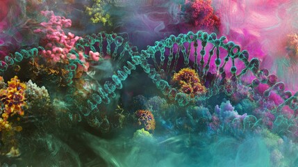 Poster - Holographic DNA interface displaying genetic modification technology.