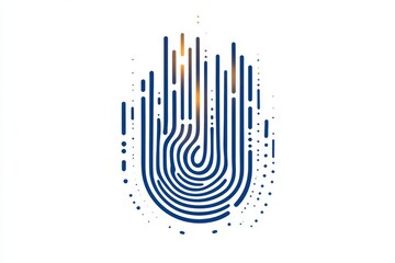 Poster - A simple, clean icon of a fingerprint scanner, representing biometric attendance