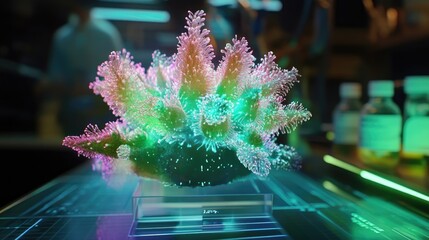 Poster - Next-gen bioinformatics computing visualized with holographic UI.