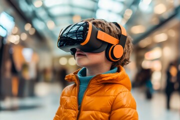 Aufkleber - A virtual reality classroom where students wear VR headsets for immersive learning