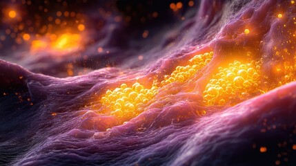 Poster - Self-healing nanotechnology concept with microscopic particles.