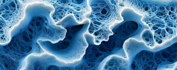 Blue fractal network, abstract background