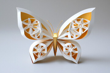 Wall Mural - P A beautiful origami butterfly with intricat