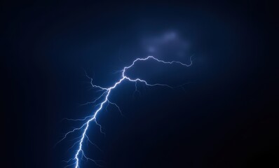 Wall Mural - Dramatic lightning bolt in dark sky