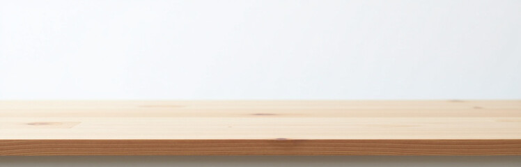 Aufkleber - A Simple Wooden Tabletop With A Minimalist Design, Set Against A Clean White Background For Clear Product Presentation. 00001