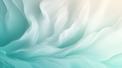 Wall Mural - Soft abstract waves in soothing teal and white hues create tranquil atmosphere.