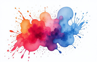 Poster - A Vibrant Splash Of Color In A Watercolor Style, Created By Ai Technology To Be A Unique And Isolated Design Element. 00001