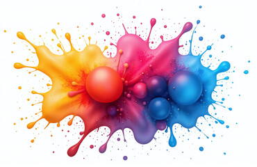 Poster - A Vibrant Splash Of Color In A Watercolor Style, Created By Ai Technology To Be A Unique And Isolated Design Element. 00002