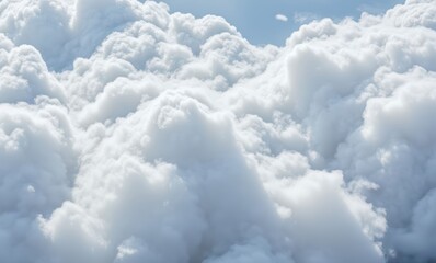 Poster - Fluffy white clouds in a blue sky