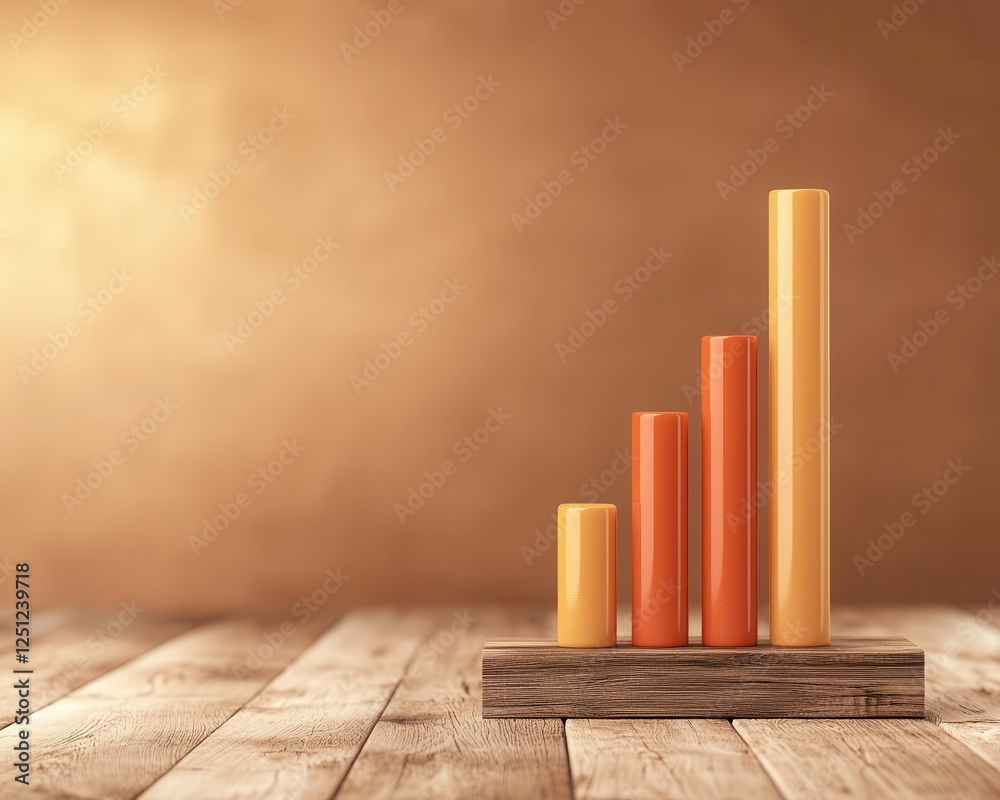 Foto de Stock marketing research competition statistics. Glowing bar ...