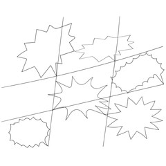 Poster -  continuous line drawing Comic books dialog bubbles
