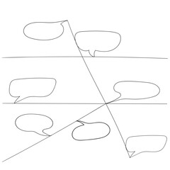 Poster -  continuous line drawing Comic books dialog bubbles