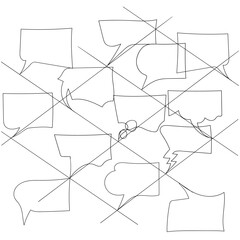 Poster - Web continuous line drawing Comic books dialog bubbles