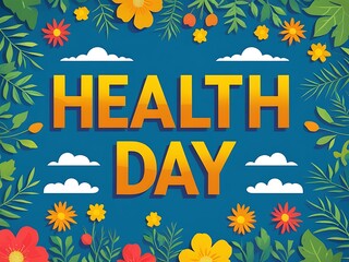 Wall Mural - Vibrant Floral Design Celebrates Health Day