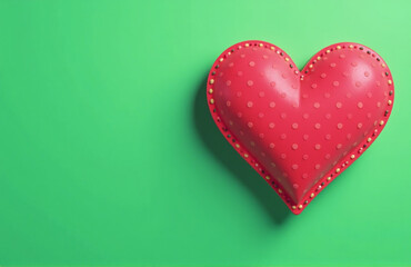 Aufkleber - Colorful Heart Graphic On A Green Background Providing Ample Copy Space For Various Design Applications And Creative Uses. 00001