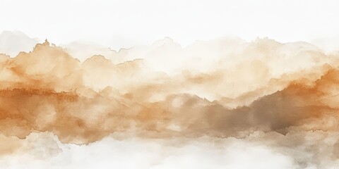 Poster - serene beige watercolor landscape with soft textures and gentle hues perfect for backgrounds and art