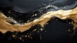 © Crck - Abstract gold and black paint swirls, background texture