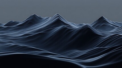 Wall Mural - Abstract dark mountain range landscape