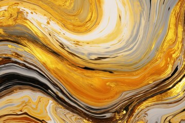 Poster - abstract fluid art in gold and marbling patterns with swirling textures and elegant lines for creati