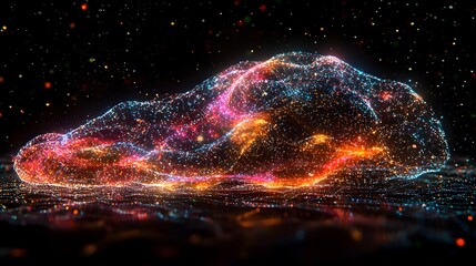 Poster - conceptual and dynamic visualization of machine learning and intelligence processes depicted through