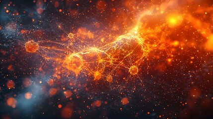 Poster - glowing neural network connections depicted as a dynamic energy explosion in a futuristic and abstra