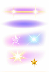 Wall Mural - Color Gold Star Ray Strip Light Effect Element Light Effect Material