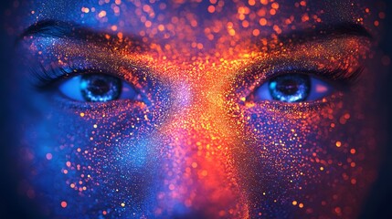 Poster - Mesmerizing Futuristic AI Driven Visual Effects in a Vibrant Cosmic Explosion of Glowing Particles and Neon Lighting Evoking a Sense of Awe and Imagination