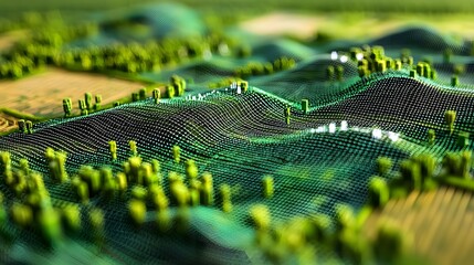 Poster - Abstract digital landscape showcasing the intricate patterns and interconnected networks that represent the computational power and deep learning capabilities of intelligence