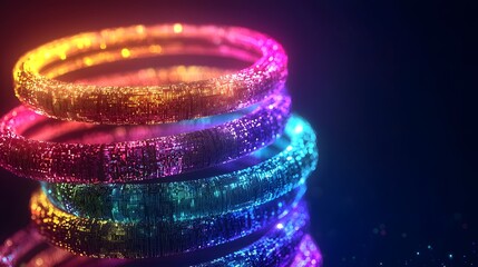 Poster - captivating abstract composition showcasing the vibrant neon glow and mesmerizing layers of an neura