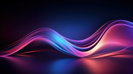 Poster - abstract neon wave background with vibrant colors and smooth curves for modern digital art and graph