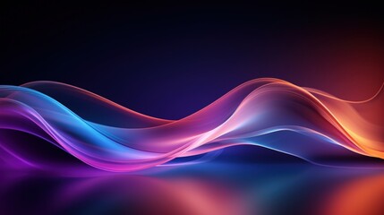 Poster - colorful neon wave pattern with smooth curves and abstract background for creative projects and digi
