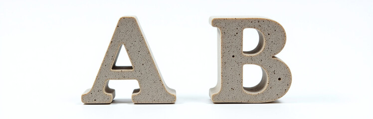 Aufkleber - Two Stone Letters A And B Are Isolated Against A Clean White Background In A Simple Yet Elegant Design. 00002