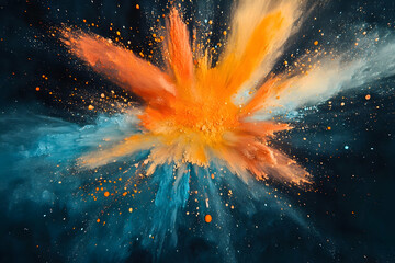 Wall Mural - abstract background with colorful clouds and powder